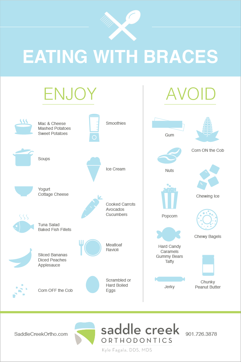 What Can I eat with braces | Foods to eat with braces | food to eat with braces | eating with braces | Memphis Braces | Braces Memphis tn