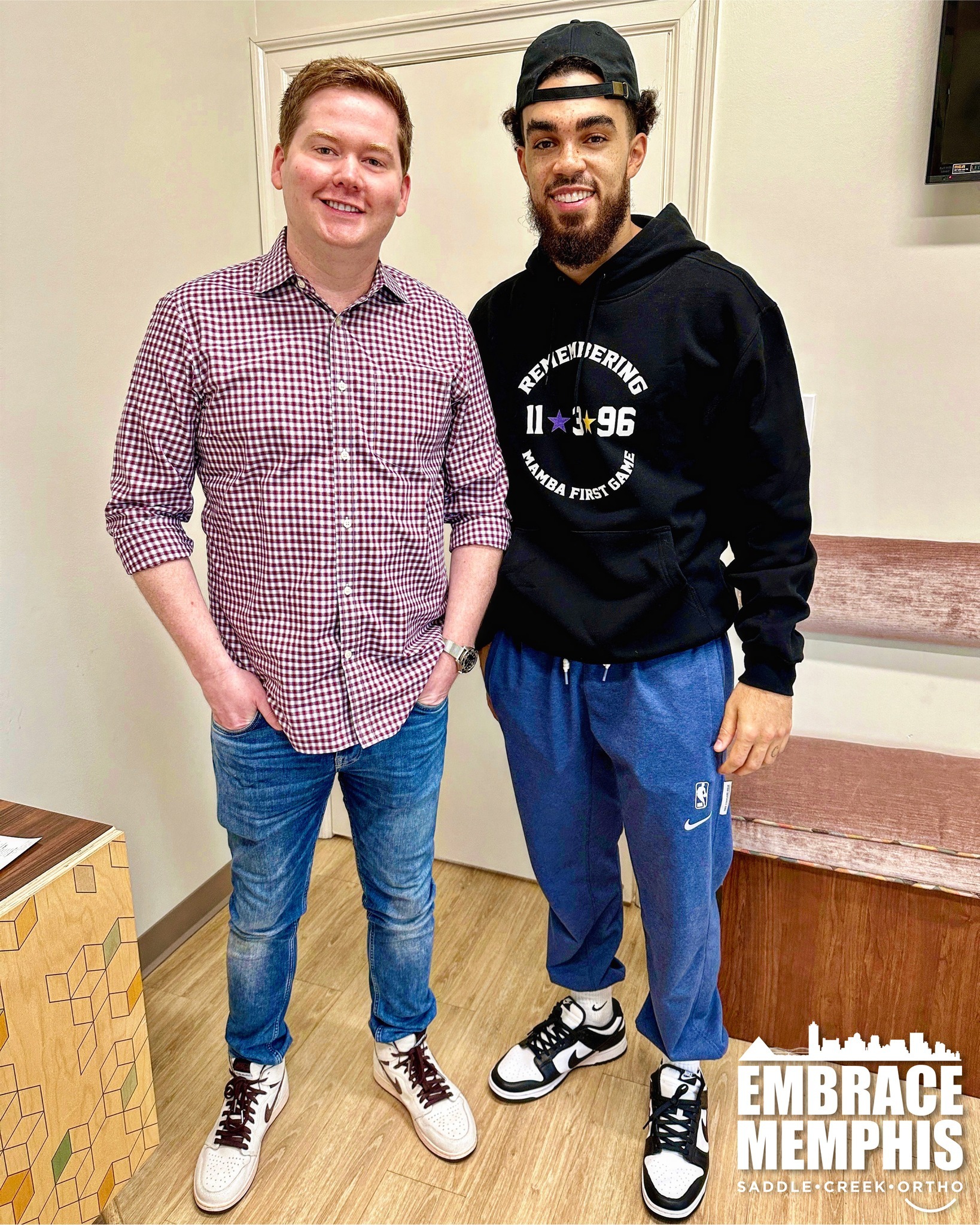 Dr. Kyle Fagala and basketball player